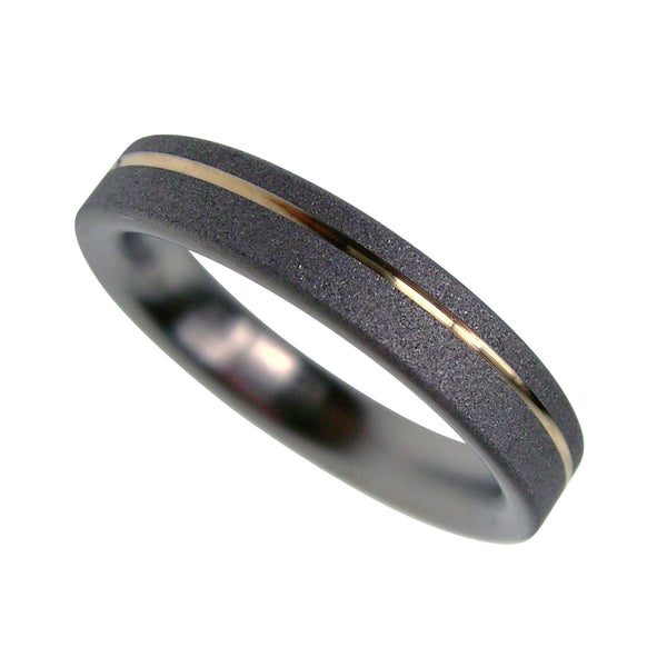 Matte Titanium and 14k Gold Pinstripe