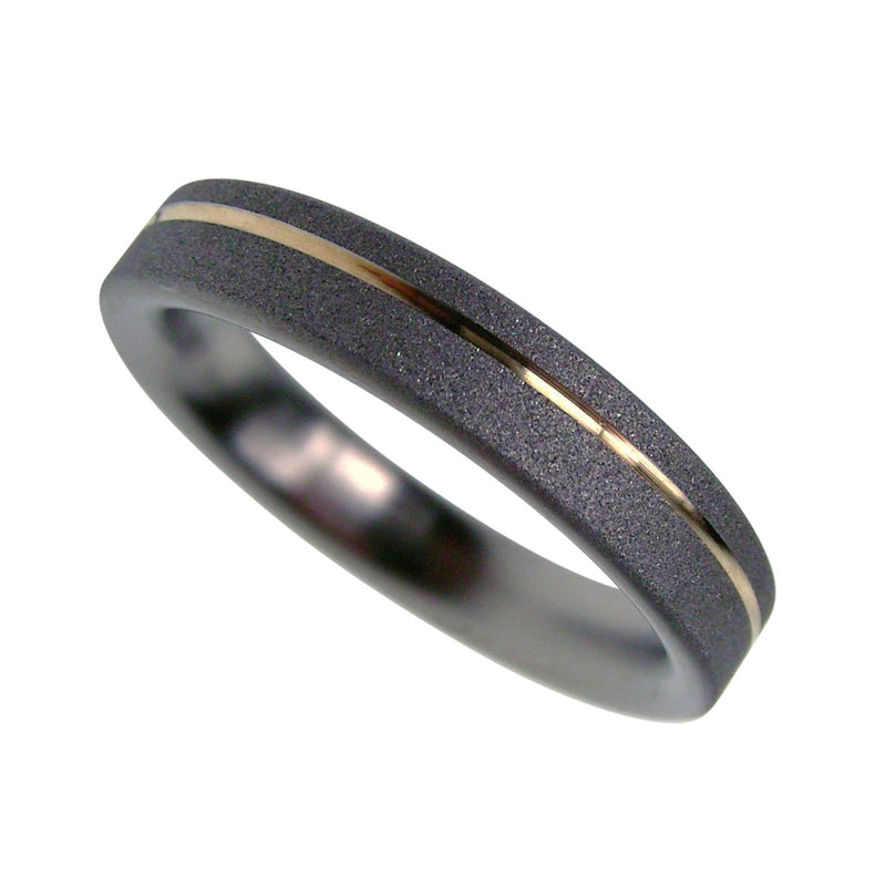 Matte Titanium and 14k Gold Pinstripe